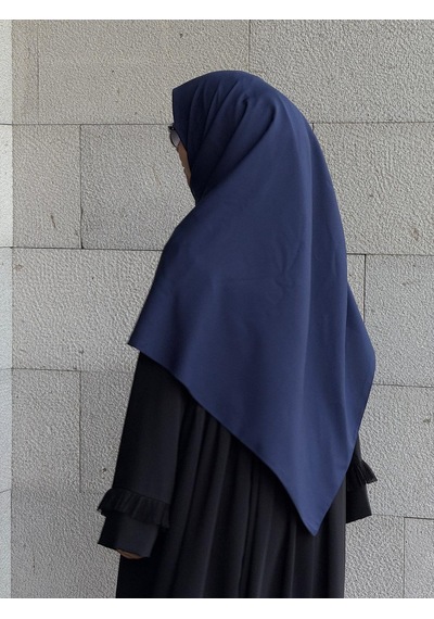 Qalortex Scarf Pamuklu Organik Modal Eşarp-lacivert
