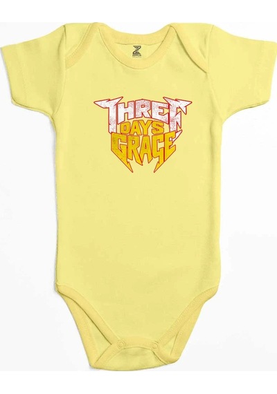 Zepplin Giyim Three Days Grace Text Color Pembe Bebek Body Zıbın