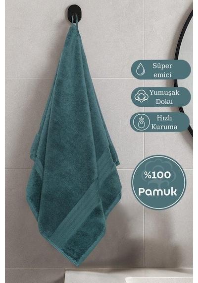 Pamuk Tekli Havlu Karna Premıum Ramse - 70 X 140 Yeşil