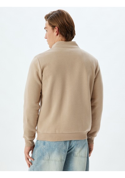 Koton Yarım Fermuarlı Yaka Sweatshirt Uzun Kollu Pamuk Karışımlı Kahverengi 5wam70002mk Kahverengi Koton Yarım Fermuarlı Yaka Sweatshirt Uzun Kollu Pamuk Karışımlı Kahverengi 5wam70002mk Kahverengi