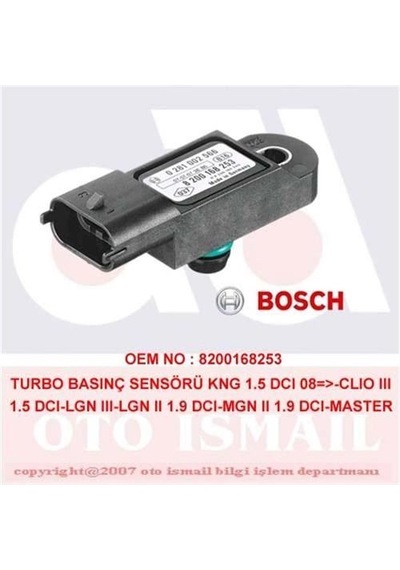 BOSCH 281002996 BASINÇ SENSÖRÜ TURBO CLIO IV MEGANE MASTER 1.5 DC