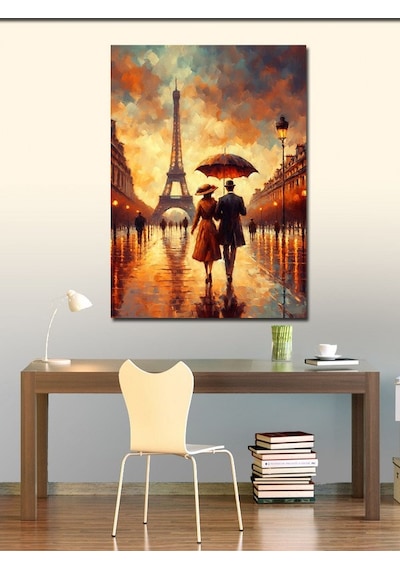 Kanvas Tablo Paris'te Aşk 100cmx140cm