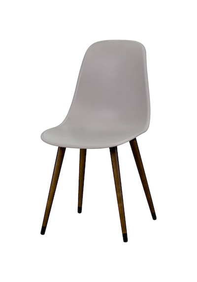 Vilinze Eames Kestane Ahşap Ayak Plastik Gri Sandalye Eames-beyaz Gri - Kestane