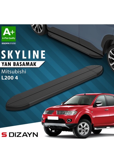 S-dizayn Mitsubishi L200 4 Skyline Siyah Yan Basamak 193 Cm 2006-2015 A+ Kalite