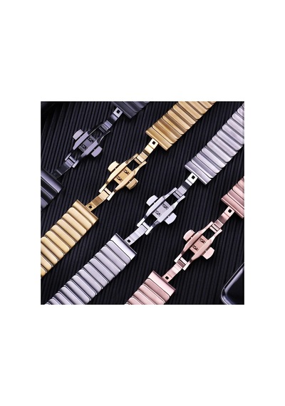 Newface - 61 - Apple Watch Uyumlu 42mm Kr413 Fine Steel Kordon - Csmo-tex - - Rose
