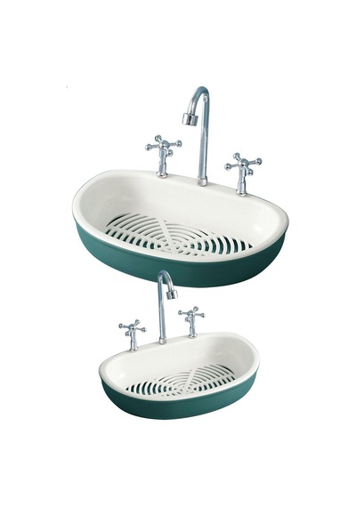 Lavabo Şeklinde Katı Sabunluk Banyo Mutfak Sünger Sabun Tutucu Dekor Şirin Stand Turkuaz