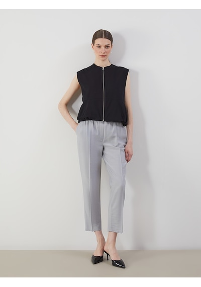 Lcw Modest Gri Beli Lastikli Havuç Kesim Kadın Pantolon Lcw Modest Gri Beli Lastikli Havuç Kesim Kadın Pantolon