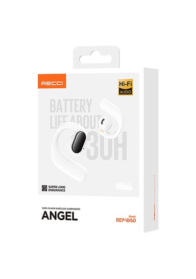 Recci REP-W60 Angel Serisi Dijital Led Göstergeli Hi-Fi Ses TWS Bluetooth 5.3 Kulak İçi Kulaklık
