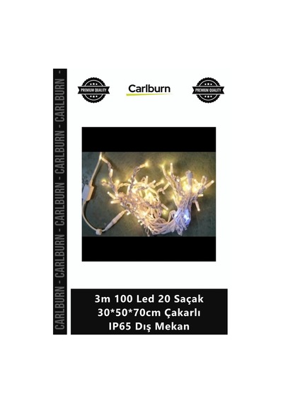 Özel Üretim Perde Işık Yılbaşı Süsleme Dekor 3m 100 Led 20 Saçak 305070cm Çakarlı Ip65 Dış Mekan