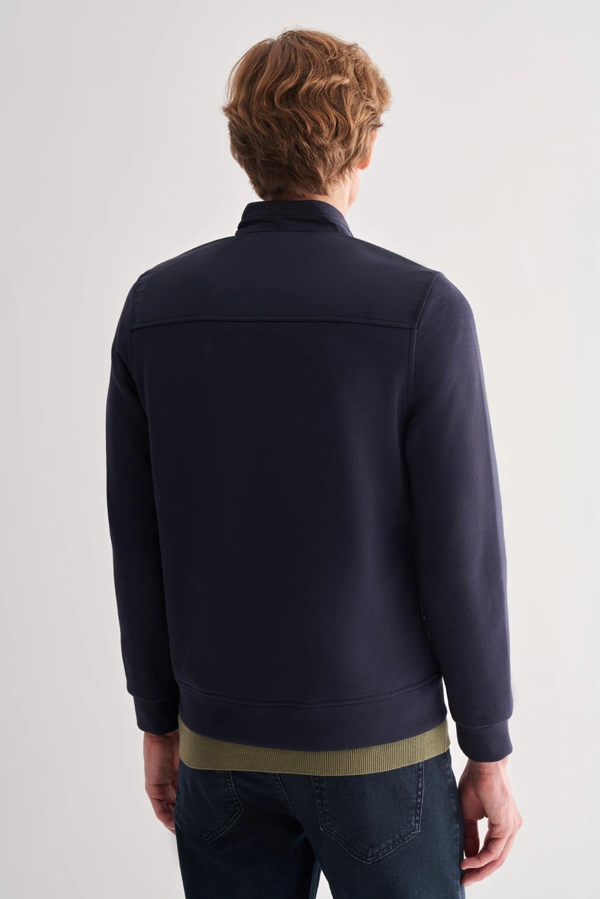İmza Koyu Lacivert Dik Yaka Cls Slim Fit Mont 1007255127 Koyu Lacivert