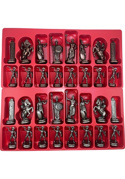 Sadece Satranç Taşı İsteyene Gifthome Premium Jumbo Boy Metal Yunan Figürlü Satranç Taşı