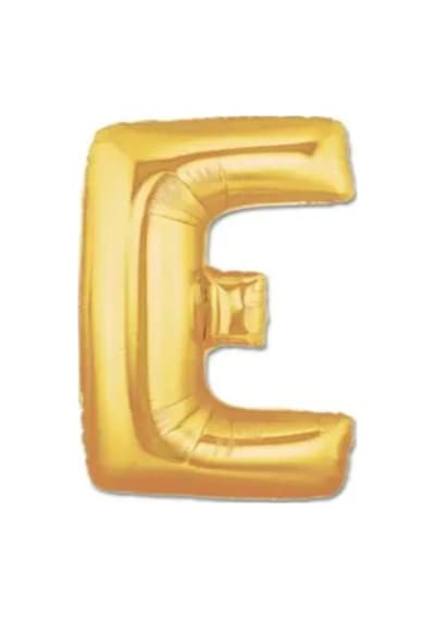Gold Folyo Balon E Harfi 16inç 40cm Sarı