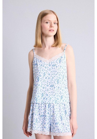 Defacto Regular Fıt Askılı 2li Softshell Ecru Pijama Takım H8181ax26smer139 Ekru-er139