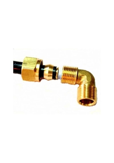 Sarı Pirinç Yüksüklü Dirsek 3/8 - 10 Mm