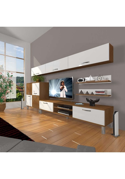 Decoraktiv Eko 8 Slm Dvd Krom Ayaklı Tv Ünitesi Tv Sehpası - Ceviz Beyaz Ahşap - Beyaz Decoraktiv Eko 8 Slm Dvd Krom Ayaklı Tv Ünitesi Tv Sehpası - Ceviz Beyaz Ahşap - Beyaz