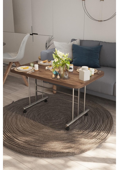 Avenza Living 70 110 Tekerlekli Orta Sehpa Antrasit - Ceviz