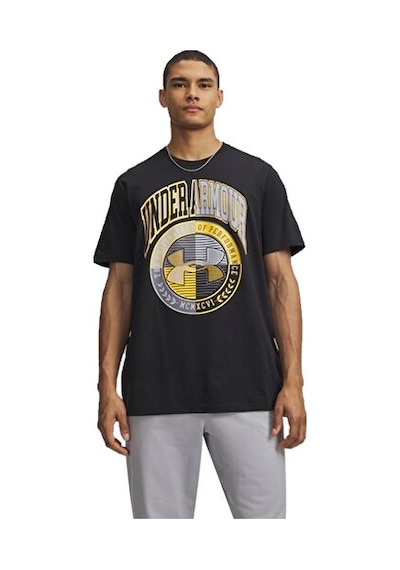 Under Armour Ua M Varsity Crest Ss Erkek Günlük Tişört 6009249-001 Siyah Siyah