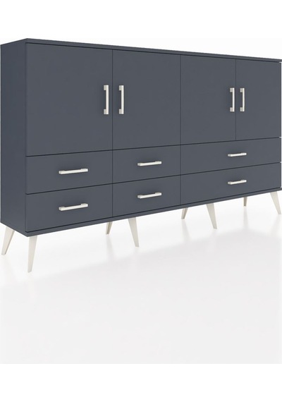 Arges Konsol 6 Raflı 6 Çekmeceli 4 Kapaklı 176x30x99 Antrasit-antrasit Antrasit - Antrasit Arges Konsol 6 Raflı 6 Çekmeceli 4 Kapaklı 176x30x99 Antrasit-antrasit Antrasit - Antrasit