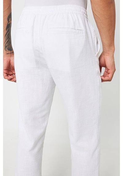 Regular Fit Erkek Pantolon Beyaz