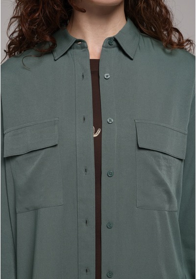 Colin's Colins Regular Fit Shirt Neck Düz Kadın Yeşil Uzun Kol Gömlek Cl1078737 Q1.v1 Duc Duckgreen