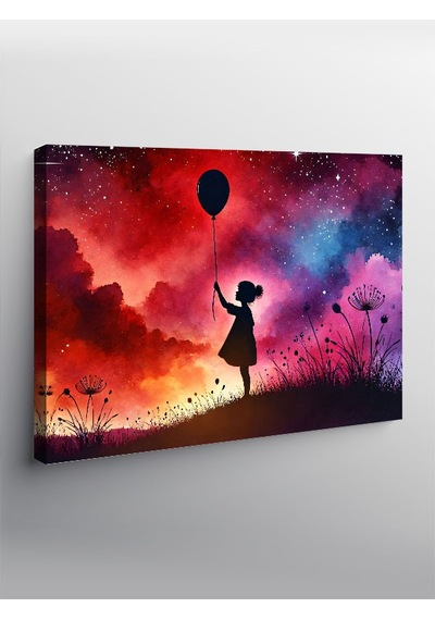 Kanvas Tablo Balonlu Gölge Kız 70cmx100cm