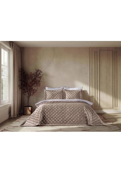 Doqu Home Luxury Yatak Örtüsü Imperial Çift Kişilik - Cappucino Krem