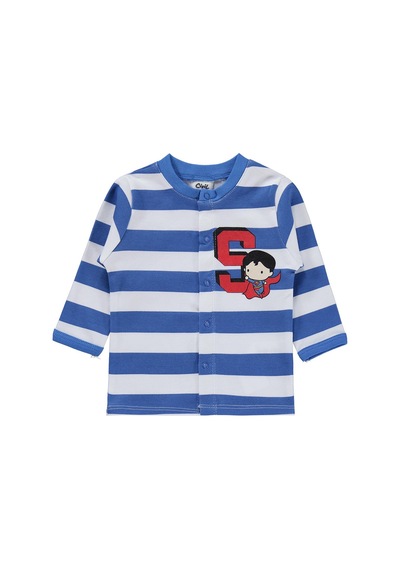 Civil Baby Superman Baskılı 1-9 Ay Pijama Takımı - Mavi Saks Mavisi
