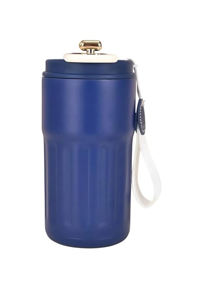 304 Paslanmaz Çelik 450 Ml Bilek Askılı Derece Göstergeli Termos Bardak Mug - Al5024 Krem Çok Renkli