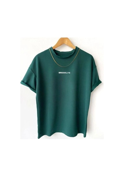 Hırsch Unisex Yeşil Brooklyn Baskılı T-shirt Yeşil