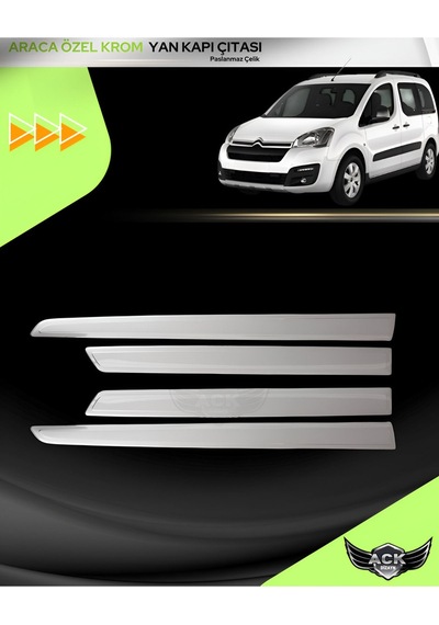 Citroen Berlingo 2008-2018 Araca Özel Üretim Krom Yan Kapı Çıtası A+ Paslanmaz Çelik