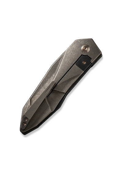 We Knife Solid Polished Bead Blasted Titanium Integral Handle Polished Bead Blasted Cpm 20cv Blade Blade Çakı Gri