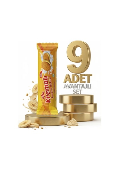 Afia Muz Kremalı Sandviç Bisküvi 9x60 Gr