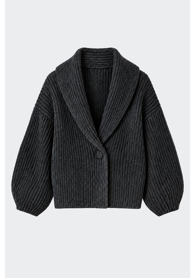 Suud Collection Antrasit Mana Oversize Yün Triko Hırka