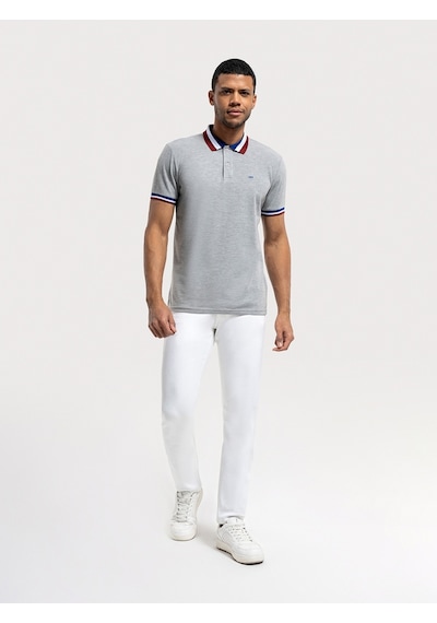 Lf2036701 Polo K.kol Gri Melanj