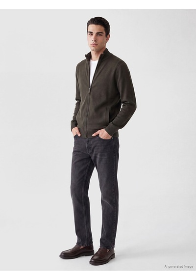 Lcwaıkıkı Classic Yeşil Regular Fit Dik Yaka Erkek Triko Hırka