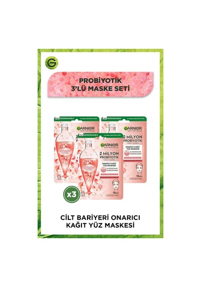 2 Milyon Probiyotik Onarıcı Kağıt Yüz Maskesi 22 Gr X 3 Adet pktprbytkmsk-9439