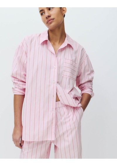 Marks & Spencer Çizgili Pijama Üstü T37003703T Pembe