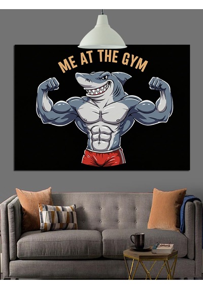 Me At The Gym Yazısı Dekoratif Kanvas - Mdf Ahşap Tablo