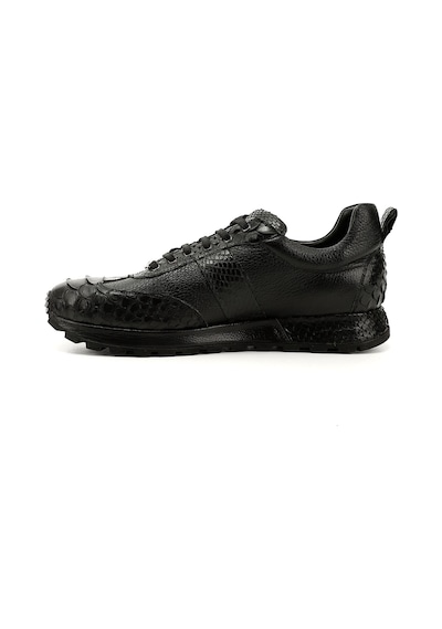 Gönderi(R) Erkek Siyah Piton Bağcıklı Hakiki Deri Comfort Sneaker Ddma73034490 Siyah