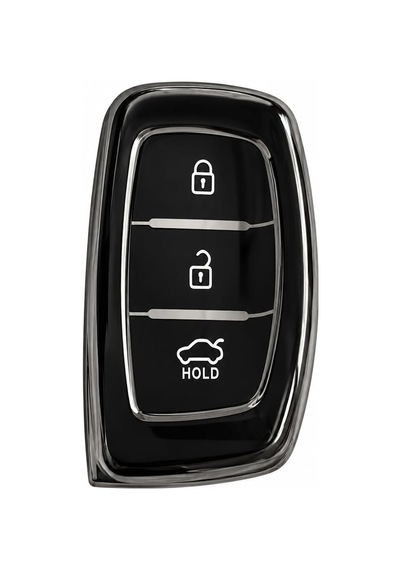 Autohan Keys Lüx Anahtar Kılıfı, Siyah-gümüş Renk, Nano Koruma Teknolojili, Tucson Elentra Bayon İçin Uyumlu, An