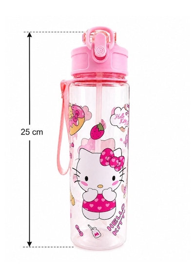 Fenomen Hello Kity Pipetli Matara 750 Ml Büyük Boy Askı Aparatlı Çantanın En Şirin Eşyası Hello Kity Matara Pembe
