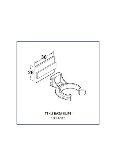 Baza Klipsi Tekli 100 Adet Beyaz
