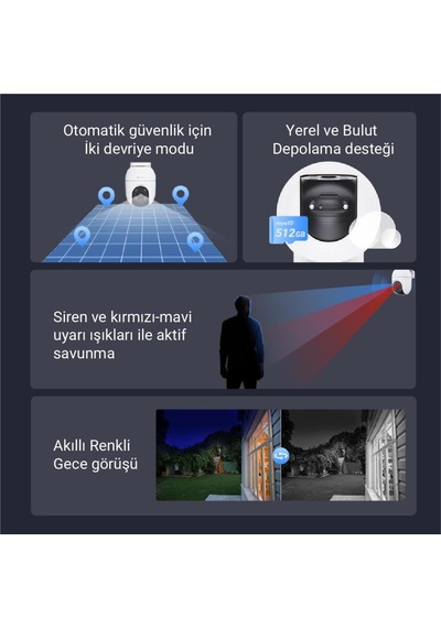 Ezviz C8c 5mp 3k 360 Dönebilen Dış Mekan Wi-fi Güvenlik Kamerası, Yapay Zeka İnsan Algılama, Renkli Gece Görüşü, Su Geçirmez