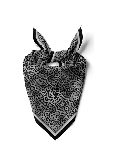 Leopar Desen Bandana/fular Gri