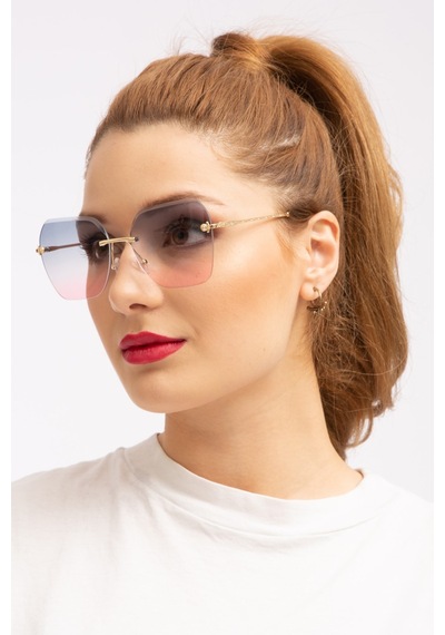 Kadın Siyah Deluxe Kristal Güneş Gözlüğü Çok Renkli