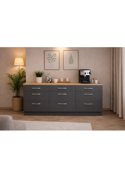 Sia 9 Çekmeceli Mutfak Alt Modül-çok Amaçlı Dolap-kiler Dolabı 180 Cm -tezgah Dahil Antrasit Sia 9 Çekmeceli Mutfak Alt Modül-çok Amaçlı Dolap-kiler Dolabı 180 Cm -tezgah Dahil Antrasit