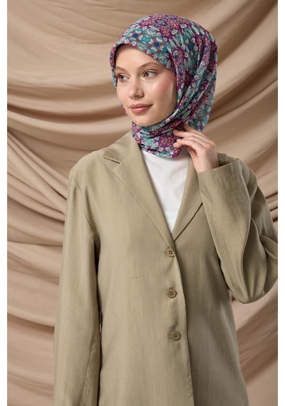 Silk Home Soft Eşarp 73093-10 Fuşya, Bebe Mavi, Lacivert, Gümüş