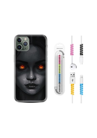 Apple Uyumlu iPhone 13 Pro Max Kılıf Kablo Koruyuculu Dark Woman 1887