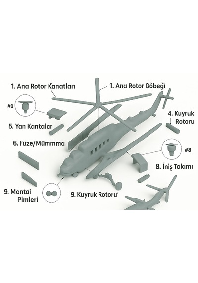 Mi-24v Helikopter Kit Card - Eğitici Oyuncak