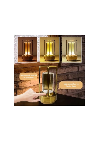 Usb Şarjlı Dokunmatik Kademesiz Led Gece Lambası Masa Lambası 3ışık Modu Dekoratif Ev Kafe Restoran Altın - 786952028 Altın Usb Şarjlı Dokunmatik Kademesiz Led Gece Lambası Masa Lambası 3ışık Modu Dekoratif Ev Kafe Restoran Altın - 786952028 Altın